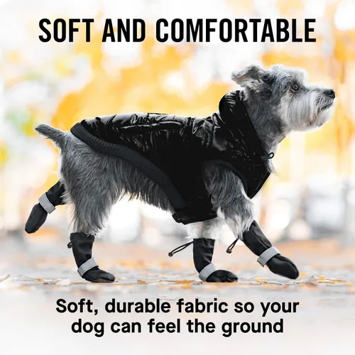 Vista 7 de Canada Pooch Botas de invierno para perros, protección de patas, zapatos antideslizantes para perros con correa reflectante, fáciles de poner