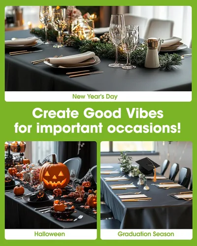 Vista 4 de Pureegg Mantel de plástico desechable, paquete de 20 manteles de 54 x 108 pulgadas, decoraciones de graduación de clase de 2025, manteles de fiesta