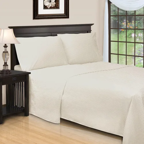 Vista 20 de Superior Juego de sábanas de algodón egipcio de 600 hilos, tamaño King, amarillo, 4 piezas