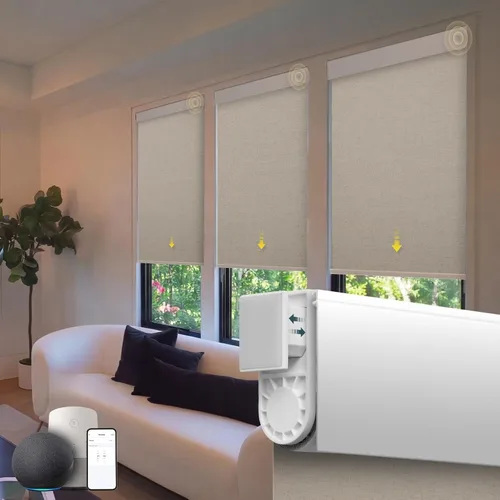 Vista 15 de Persianas motorizadas sin taladro, persianas automáticas para ventanas, persianas enrollables eléctricas con control remoto, persianas inteligentes