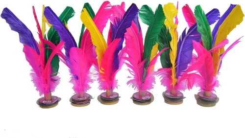 Vista 7 de Baitaihem Kick Shuttlecock chino Jianzi colorido pluma pie deportes al aire libre juego