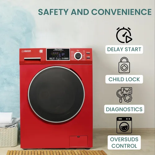 Vista 3 de Equator - Combo de lavadora compacta todo en uno, ventilada y sin ventilación, convertible, 1.62 pies cúbicos, desinfectante, alérgenos y ciclo