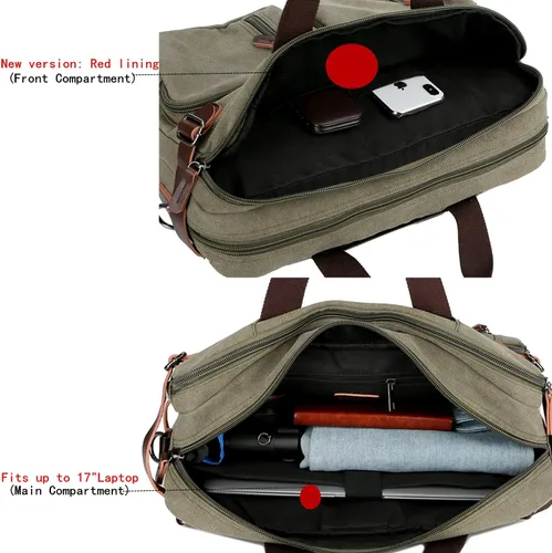 Vista 5 de BAOSHA Maletín convertible Mochila de 17 pulgadas para portátil Maletín de negocios HB-22