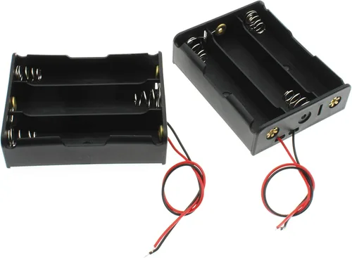 Vista 3 de 2PCS 18650 Battery Holder with Lead Wire Bundle 18650 Battery Holder 11.1V DIY Battery Storage Boxes Black Plastic Battery Case Kit