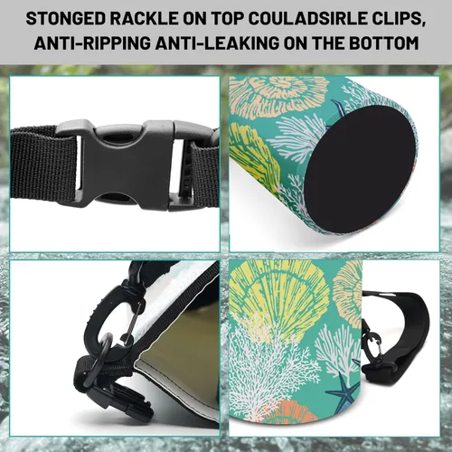 Vista 3 de Bolsa seca impermeable, mochila impermeable para verano, playa, coral, estrella de mar, 5L/10L/20L, bolsas flotantes y ligeras para kayak, canotaje