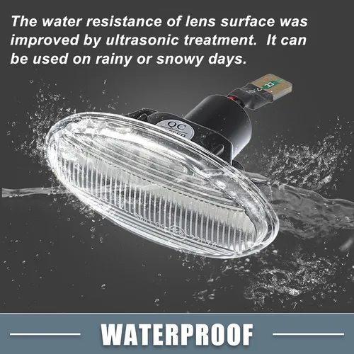 Vista 5 de Repetidor LED de Marcador Lateral con Señal de Giro Secuencial GJ6A-51-120E para Mazda 3 2004-2009 Lente de Plástico Transparente Luz Ámbar