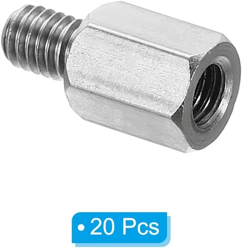 Vista 3 de PATIKIL M3x6mm+0.157 in - Separador hexagonal macho-hembra, paquete de 20 tornillos de separación de PCB de acero inoxidable para placas base, cajas