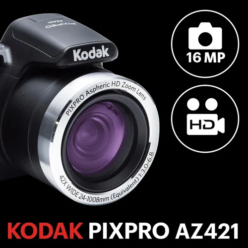 Vista 9 de Cámara digital Pixpro AZ421-RD de 16 MP, de la marca Kodak, con zoom 42x y pantalla LCD de 3