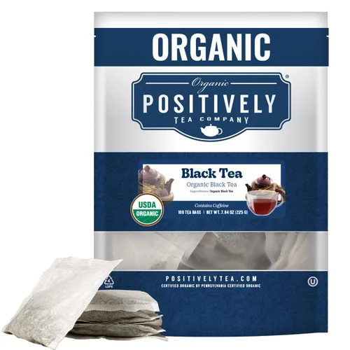 Vista 72 de Organic Positively Tea Company, Bolsas de té herbal de hibisco, 100 unidades, bolsas de té ecológicas, sin OGM