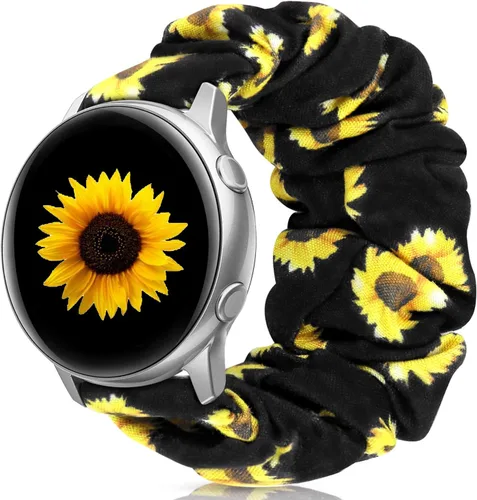 Vista 17 de Correas elásticas de repuesto para Samsung Galaxy Watch 4 5 Pro 6 7 Classic Galaxy Active 1 2 1.57 pulgadas y 1.732 pulgadas para mujer, Bla-S
