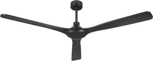 Vista 12 de YOUKAIN Ventiladores de techo de 52 pulgadas sin luces, 3 ventiladores de techo de hoja de madera negra, control remoto, motor reversible de 6