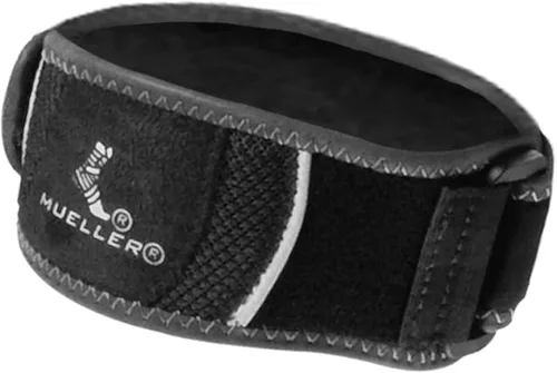 MUELLER Sports Medicine Hg80 Premium - Correa de soporte para codo de tenista, alivio del dolor de codo para hombres y mujeres, color negro