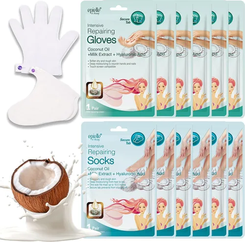 Epielle Mascarillas reparadoras intensivas para manos y pies, restauran e hidratan la piel seca y agrietada, regalos de cuidado personal para Guantes