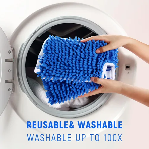 Vista 4 de Paquete de 4 repuestos de microfibra para trapeador, compatibles con mopa O-Cedar de doble acción, cabezales de repuesto para uso seco/húmedo