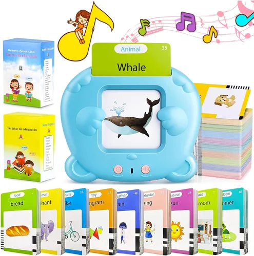 Vista 11 de Tarjetas didácticas parlantes para niños pequeños, juguetes Montessori de aprendizaje con 224 palabras visuales, discurso de bolsillo para niños