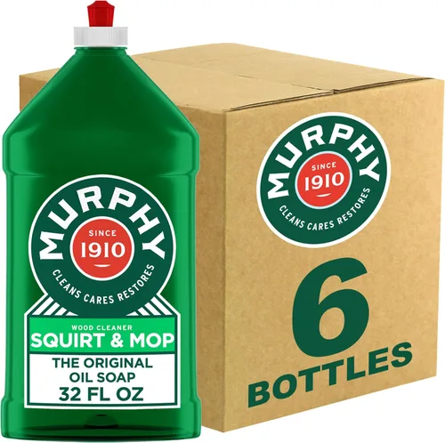 Murphy Limpiador de suelos de jabón de aceite y trapeador, 192 onzas (32 onzas, paquete de 6) - Paquete de suministros de limpieza a granel,