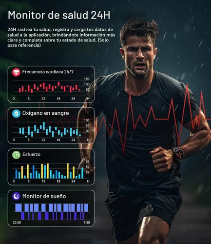 Vista 6 de LIGE EF1 - Relojes inteligentes para hombre, 1.43 pulgadas AMOLED Smartwatch con frecuencia cardíaca 24/7 para Android iOS, más de 170 modos Negro