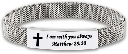 Joyería con versículo bíblico, pulsera elástica inspiradora de fe, versículo bíblico, joyería religiosa, regalos de fe cristiana