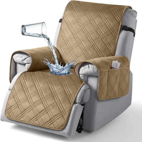 Vista 34 de TAOCOCO Funda para silla reclinable 100% impermeable que se mantiene en su lugar, fundas reclinables para sillas reclinables pequeñas con bolsillo