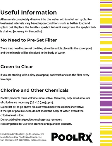 Vista 5 de PoolRx + Paquete de 4 unidades de algicida mineral, control de algas de hasta 6 meses, para 100-400 galones, amarillo y blanco, nueva fórmula