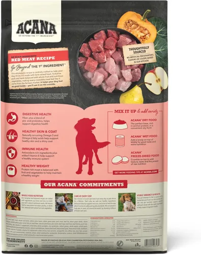 Vista 2 de ACANA Alimento seco sin granos para perros Receta de carne roja Bolsa de 13 libras
