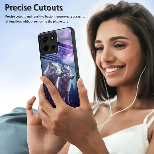 Vista 11 de Funda para Motorola Moto Edge 2022, cubierta trasera de vidrio templado con protector de pantalla, funda protectora a prueba de golpes para Motorola