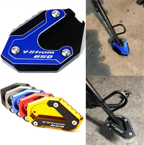Vista 2 de Motorcycle Mount for Suzuki V-Strom 650XT VSTROM 650 DL650 2004-2022 2021 Motorcycle CNC Kickstand Foot Side Stand Extension Pad Support Plate