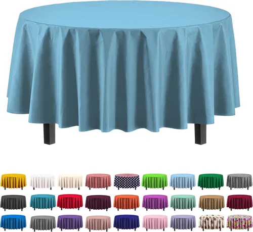Vista 41 de Party Solids Paquete de 12 manteles rectangulares de plástico con diseño de bandera estadounidense de alta calidad, mantel desechable de plástico