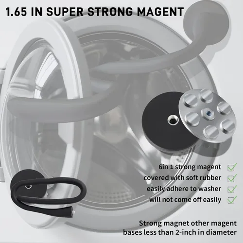 Vista 7 de PinkCross - Tapón magnético para puerta de lavadora de carga frontal, soporte extraíble de silicona resistente para puerta de lavadora, mantiene