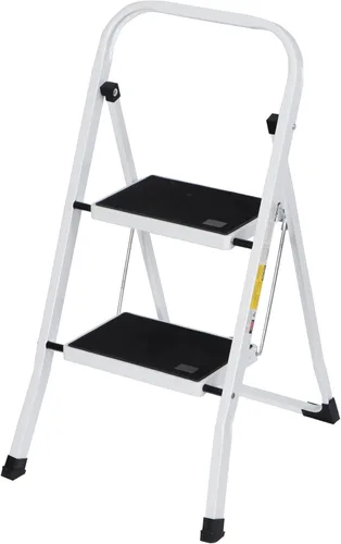 Vista 6 de SIMPLI-Magic Escalera de 2 Escalones, Taburete Plegable de Capacidad de 350 LBS – Escalones Anchos Antideslizantes y Empuñadura – Taburete de Acero