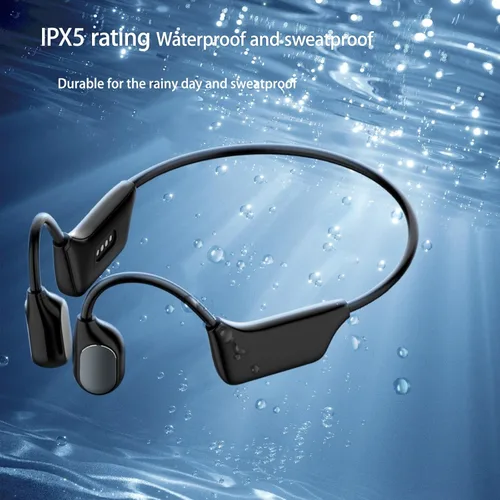 Vista 7 de Auriculares auditivos de conducción ósea, auriculares inalámbricos de oído abierto con micrófono de captación de sonido HD para conversaciones