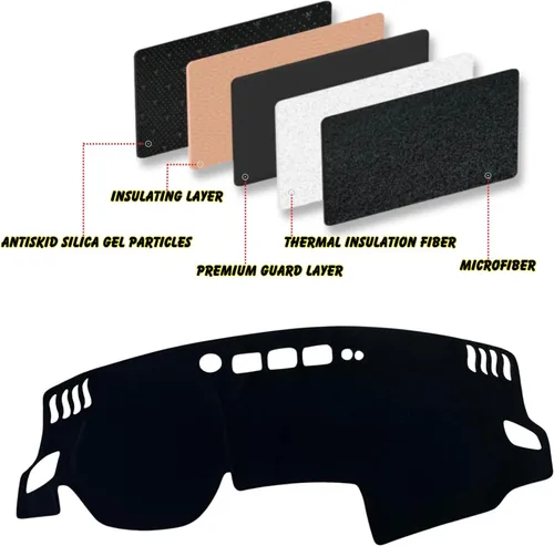 Vista 4 de Cubierta Alfombrilla Tapete para Tablero Dashboard Antideslizante Personalizada Compatible con Nissan Rogue 2021 2022 2023 Protector Parasol Sin HUD