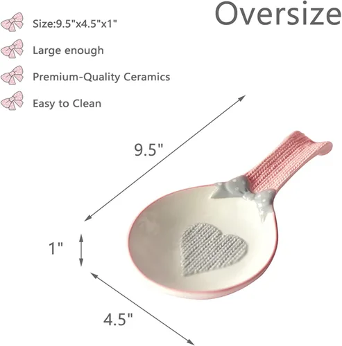 Vista 6 de Soporte de cuchara de cerámica para estufa, soporte grande para cuchara de cocina, encimera de cocina, mesa de comedor, decoración moderna