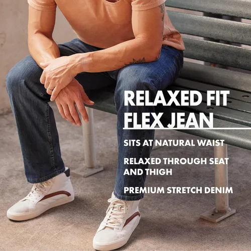 Vista 6 de Wrangler Authentics - Jeans clásicos de 5bolsillos y corte relajado y flexible para hombre