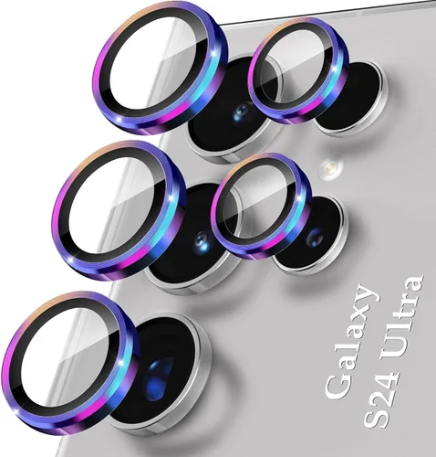 YWXTW - Protector de lente de cámara para Samsung Galaxy S24 Ultra Accesorios, [3x Resistencia a impactos] Protector de pantalla de cámara de vidrio