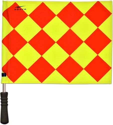 Vista 4 de AGORA Pro Line Duo Premium - Banderas giratorias de árbitro de fútbol con funda, color rojo y amarillo
