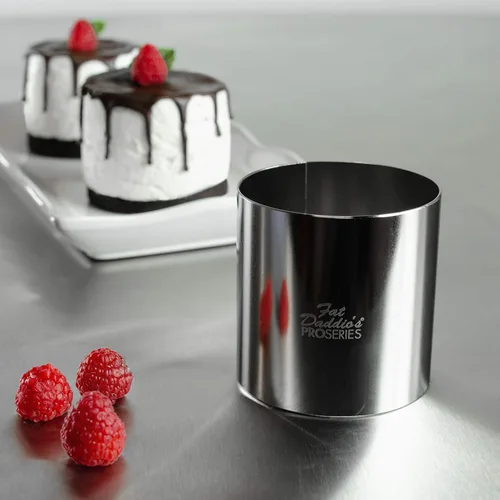 Vista 2 de Fat Daddio's Anillo redondo de acero inoxidable para pasteles y pastelería, 3 x 3 pulgadas