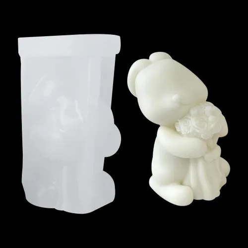 Molde de silicona para velas de conejo, molde de resina animal 3D, lindo ornamento, resina epoxi, moldes de fundición para manualidades, decoración