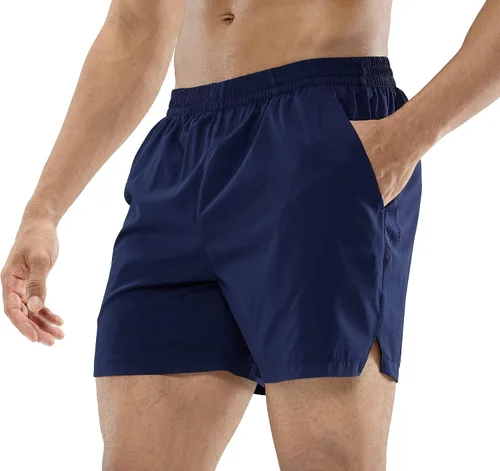 MIER Pantalones cortos de entrenamiento para hombre, de secado rápido, activos, de 5 pulgadas, con bolsillos, ligeros, transpirables