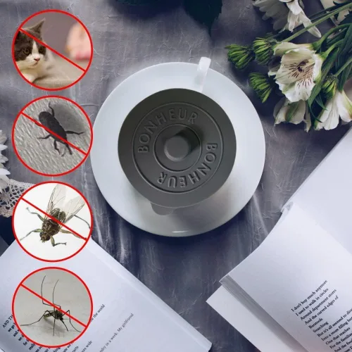 Vista 2 de Paquete de 4 tapas de silicona para tazas, 3.9 in, reutilizables, elásticas, tapas universales a prueba de polvo y fugas para café, té, copas