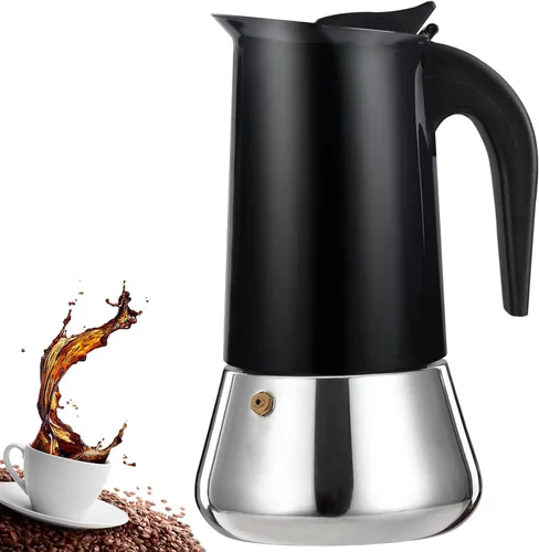 Vista 12 de 4 Tazas Cafetera de Espresso para Estufa Olla Moka de Acero Inoxidable Percolador de Estufa Cafeteras Italianas Capaces de Mocha Máquina Greca