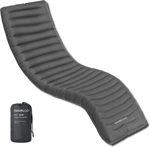 TREKOLOGY UL80 Ultralight Sleeping Pad – Inflatable Camping Sleeping Pad - 40D Nylon Compact Hiking Mat – Lightweight Air Mattress for Backpacking &