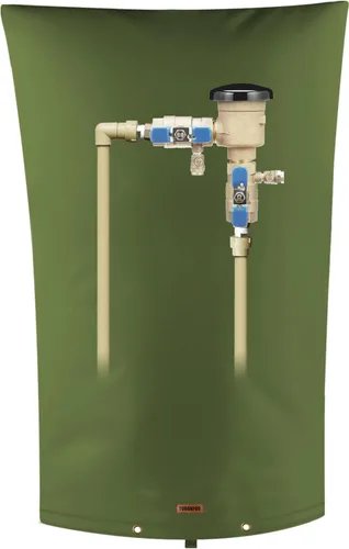 Vista 43 de Cubierta aislante de tubería para prevención de reflujo (5 °F) – Bolsa aislada para válvula de aspersor de riego – Cubierta de bomba de pozo de agua