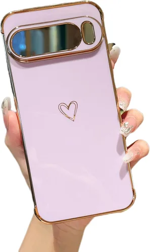 Vista 27 de ZTOFERA Funda diseñada para Google Pixel 7a, bonito diseño de corazones de amor con borde chapado y protección de lente de cámara, para Google Pixel