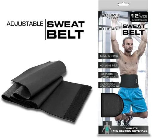 Vista 6 de Aduro - Cinturón de entrenamiento de cintura para hombres y mujeres, cinturón de sudor, moldeador de cuerpo, cinturón de ejercicio