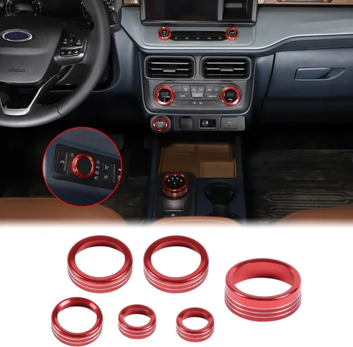 Vista 24 de Cubierta de anillo de botón de palanca de cambios de automóvil compatible con Ford Maverick 2022-2024, cubierta de anillo para palanca de cambios