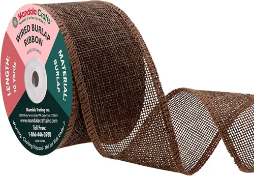 Vista 18 de Mandala Crafts Cinta de arpillera amarilla con alambre para corona, cinta de arpillera amarilla de yute natural rústico de 2 pulgadas de ancho, 10