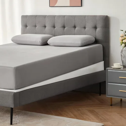 Vista 2 de Lazyzizi Cuña de Colchón Solamente, Cuña de Cama Inclinada Individual de 5 Pulgadas Cubrecolchón para Reflujo Ácido, GERD, Dolor de Cuello