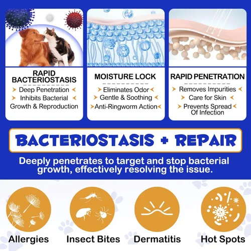 Vista 6 de Spray de hidrocortisona específicamente formulado para perros, gatos, 4.1 fl oz, espray para aliviar la picazón, tratamiento de puntos calientes