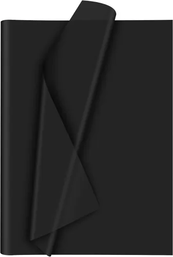Morcheiong 60 hojas de papel de seda negro para envolver regalos, papel de seda a granel para manualidades, manualidades, floral, cumpleaños, fiesta
